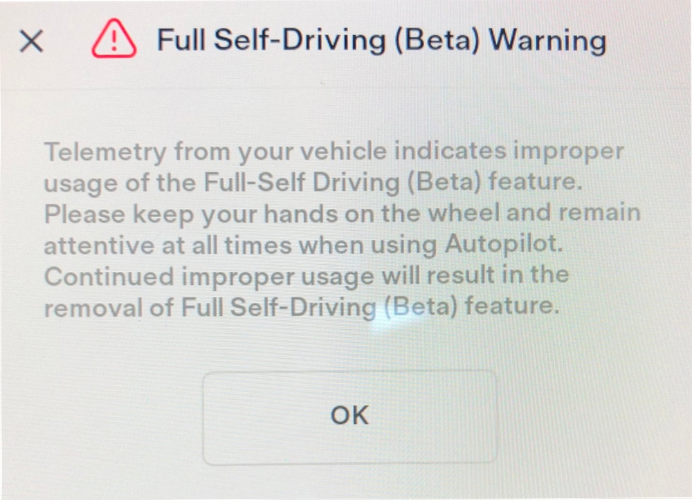 FSD Beta warning