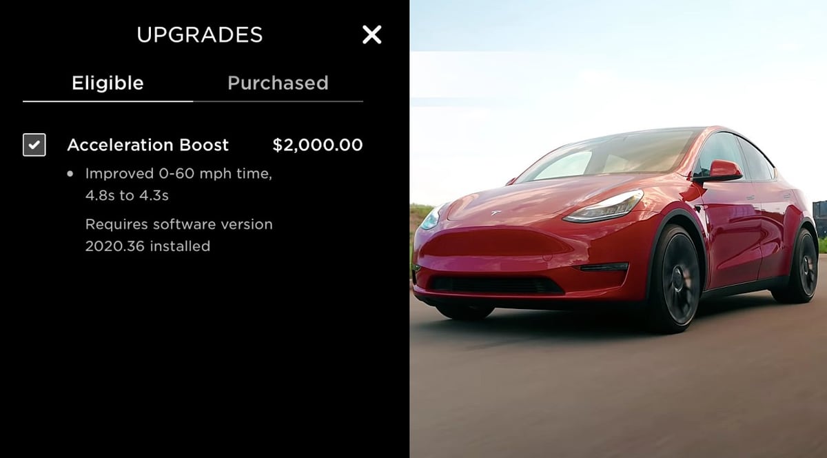 Tesla offers Long Range model owners the ability to increase their vehicle's performance
