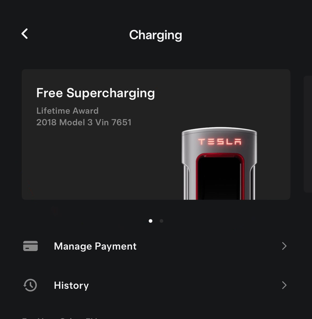 Tesla Supercharging Benefits feature in update 4.36.1