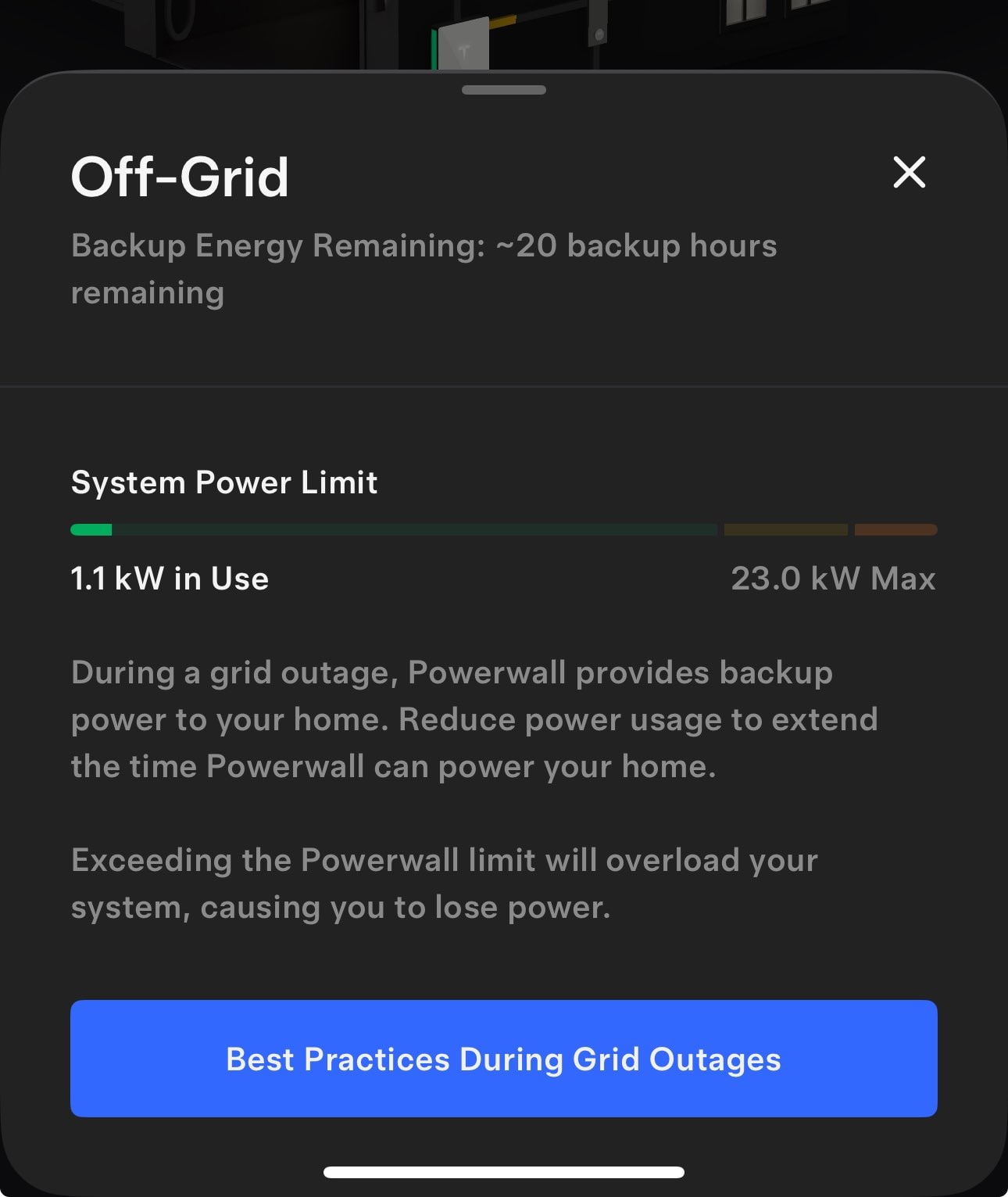 Tesla Energy Power Meter feature in update 4.38.0