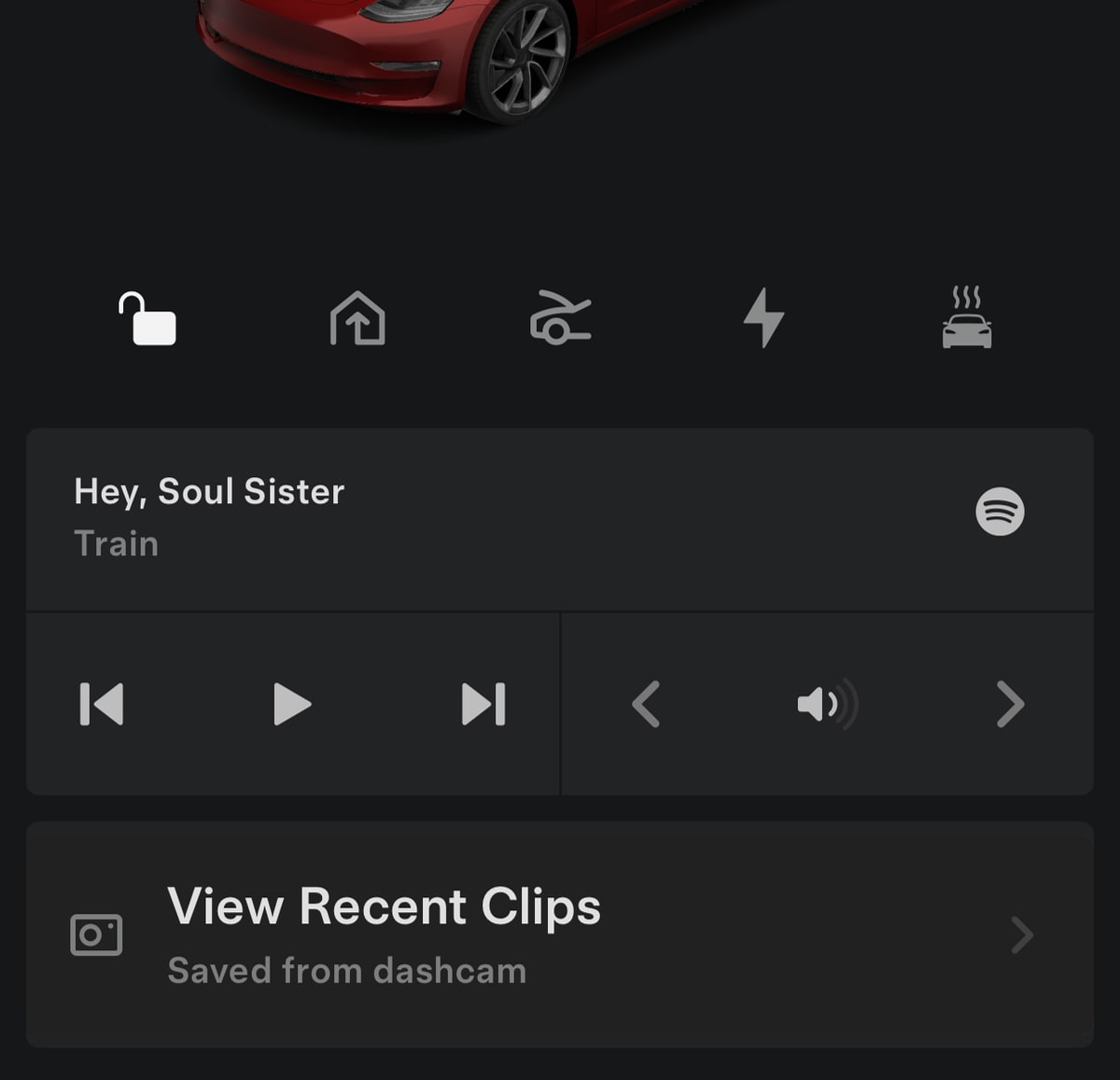 Tesla Recent Clips feature in update 4.39.6