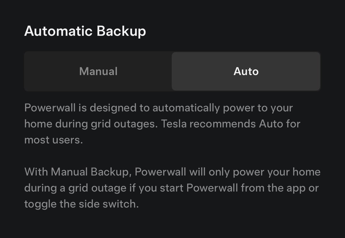 Tesla Automatic Backup feature in update 4.40.1