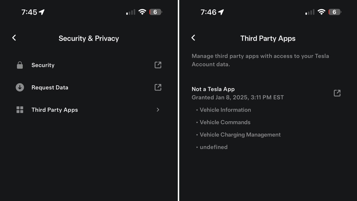 Tesla List Third-Party Apps feature in update 4.41.5