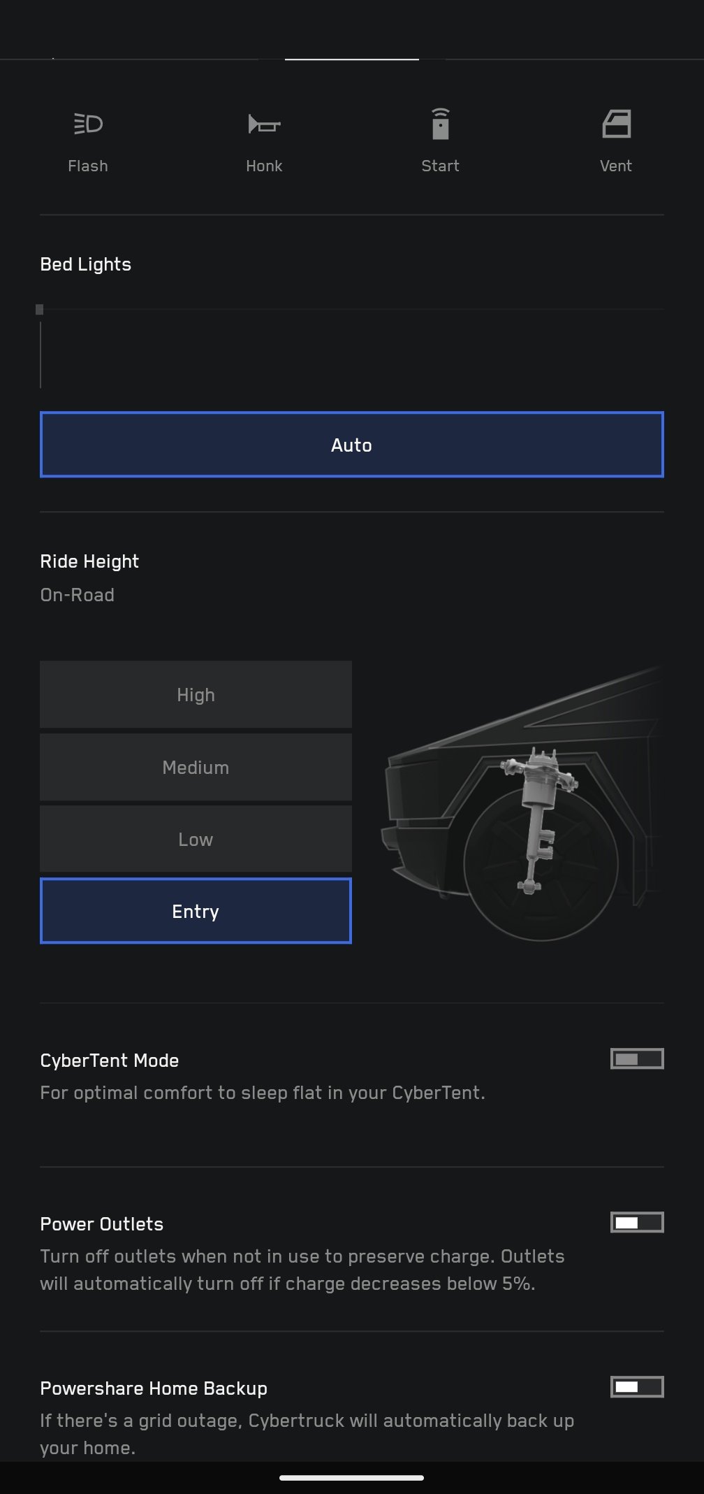 Tesla Adjust Cybertruck Suspension feature in update 4.43.1