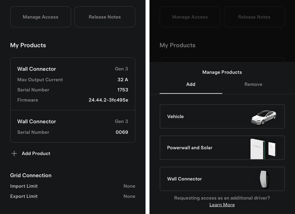 Tesla Add or Remove Product feature in update 4.43.0