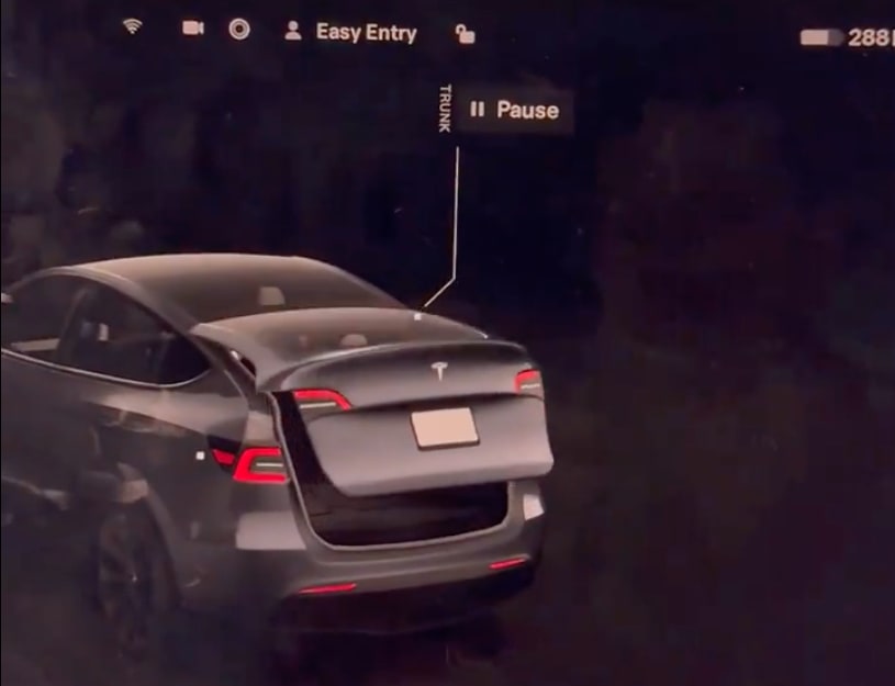 Tesla Pause Trunk Opening feature in update 2024.14.8