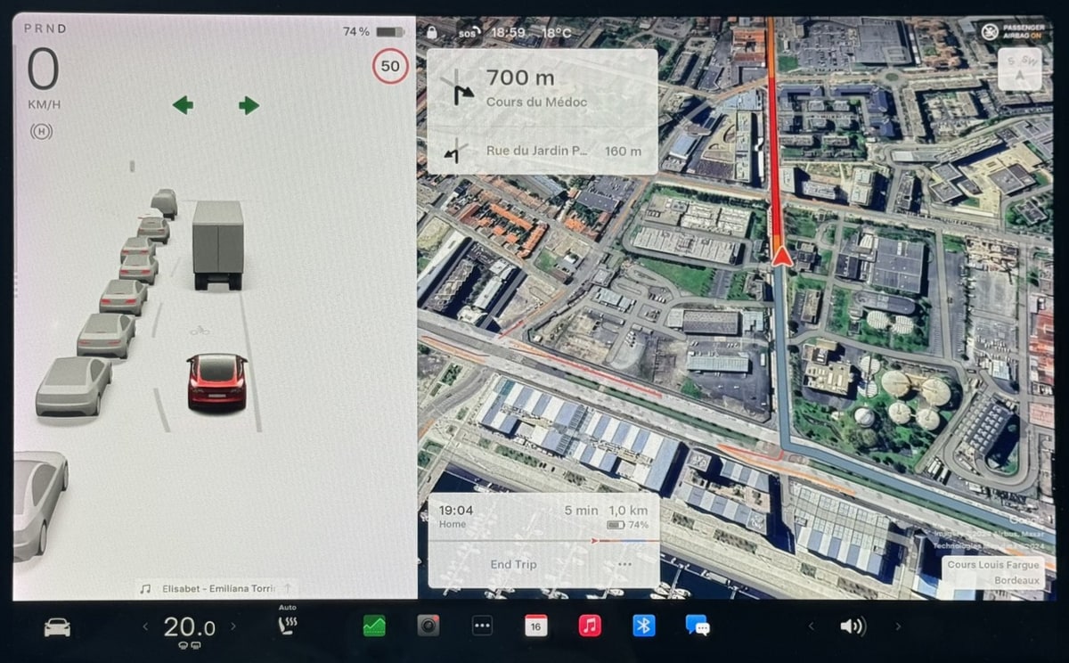 Tesla Navigation Path feature in update 2024.14.8