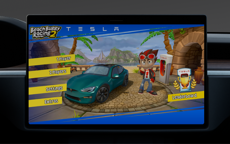 Tesla Beach Buggy Racing 2 - Supercharger Races feature in update 2024.20.6