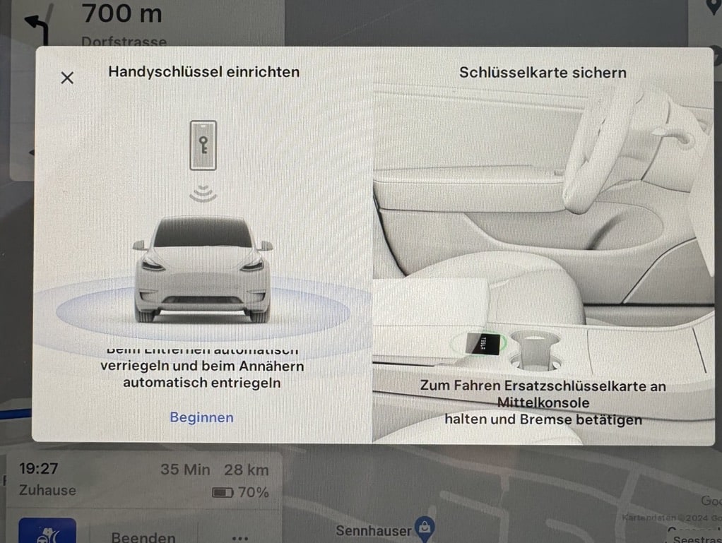 Tesla New Key Required Screen feature in update 2024.26.10