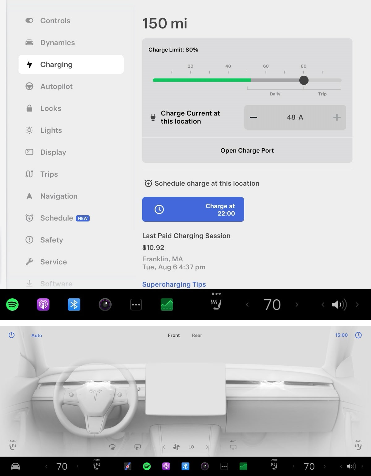 Tesla Show Next Preconditioning / Charging Event feature in update 2024.27.10