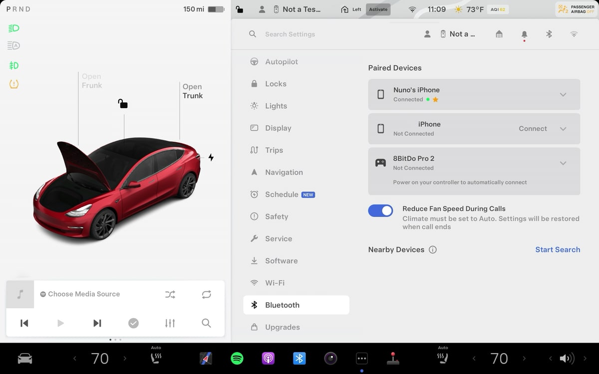 Tesla Reduce Fan Speed Option feature in update 2024.26.20