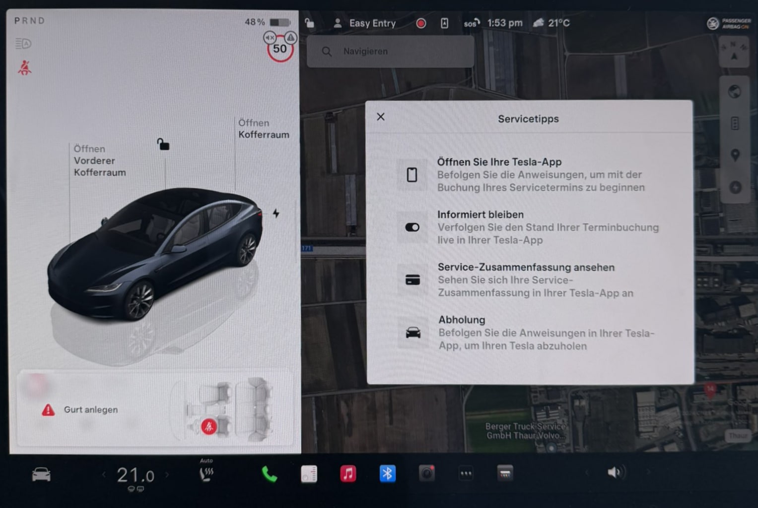 Tesla Service Center Tips feature in update 2024.26.5