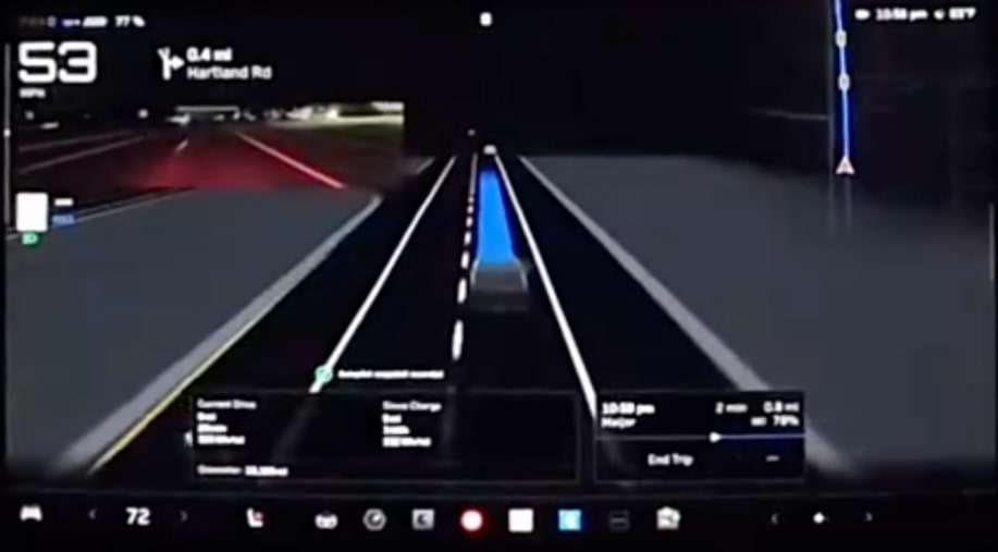 Tesla Mirror in Full Screen feature in update 2024.33.15