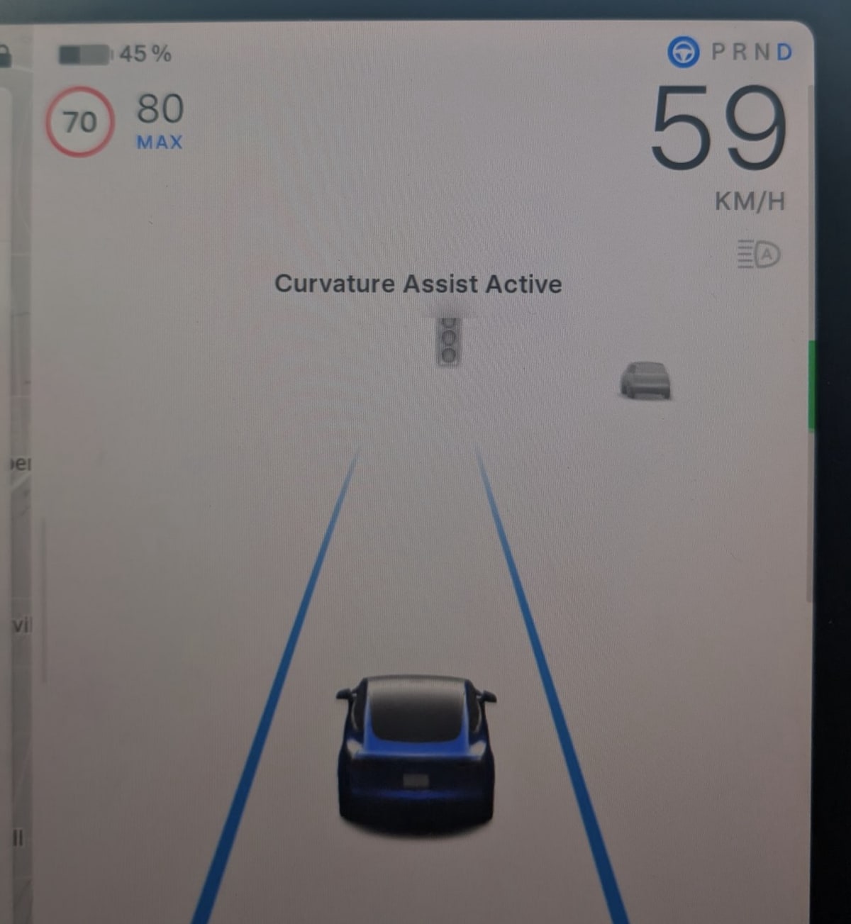 Tesla Curve Assist feature in update 2024.38.7