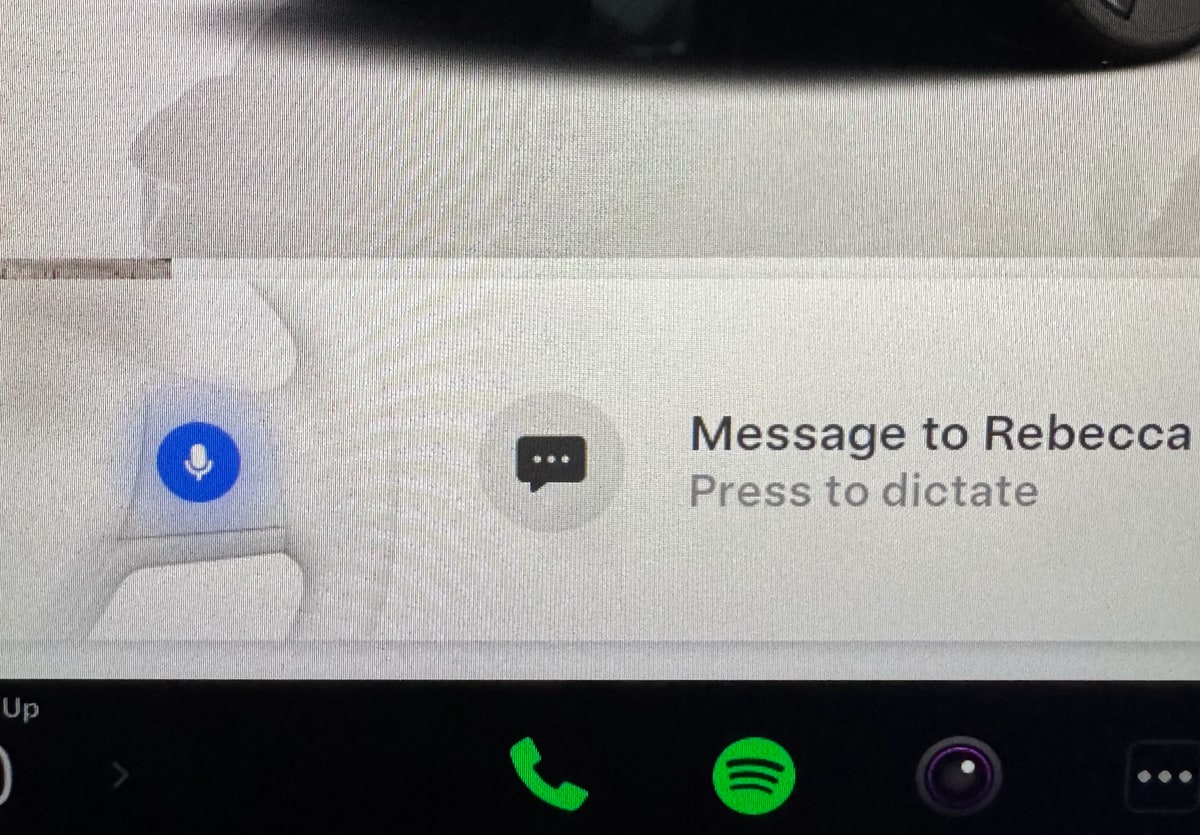 Tesla Dictate Message Confirmation feature in update 2024.44.25.2