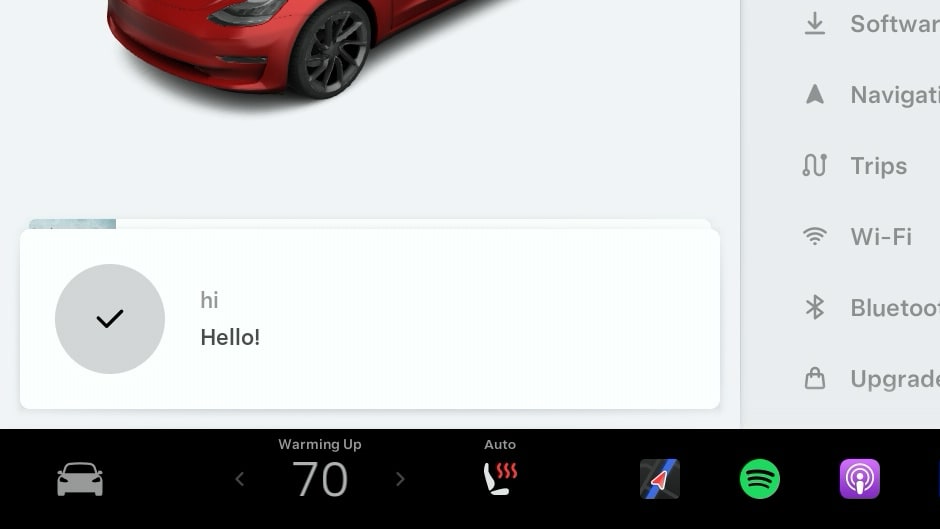 Tesla Voice Assistant feature in update 2024.44.25.2