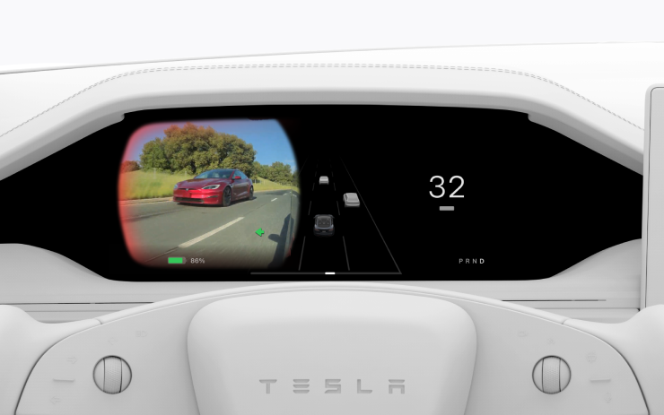 Tesla Blind Spot Camera on Driver Screen feature in update 2025.14.3.1