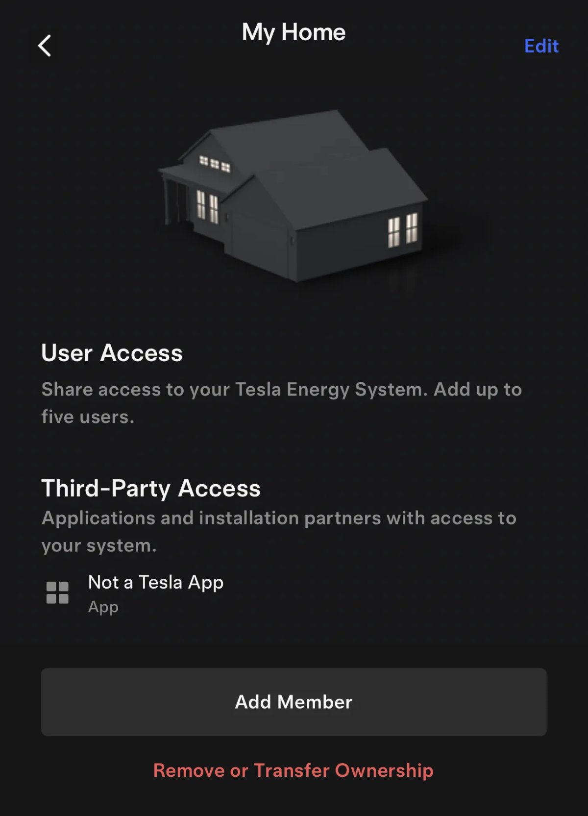 Tesla Tesla Energy - Transfer Ownership feature in update 4.46.0